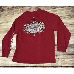 Orange County Choppers New York Long Sleeve T Shirt Vintage Size XL Red OCC HTF